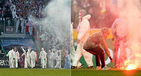 بالفيديو.. جماهير كولون تقتحم ملعب مباراة الفريق مع مونشنجلادباخ